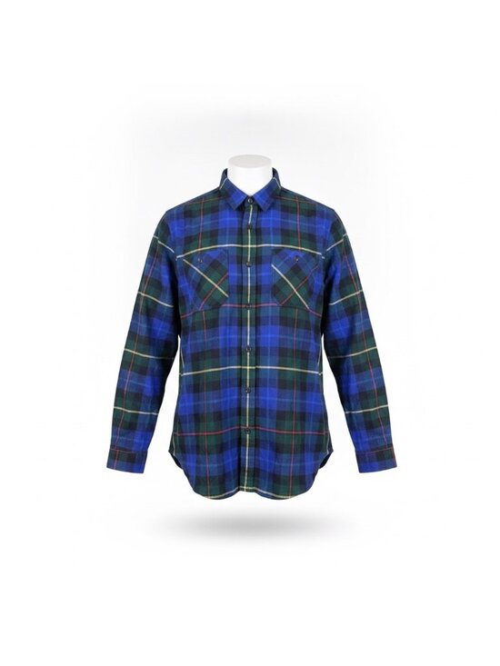 L.L.Bean Other - L.L.Bean Mens Blue Plaid Cotton Flannel Shirt Long Sleeve Relaxed Fit Size L